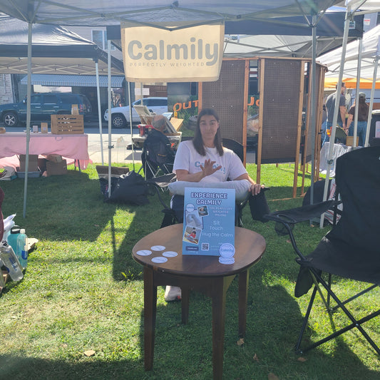 Calmily weighted pillow for all neurotypes for reduced stress, calmer transitions and better sleep. natural sleep solution.